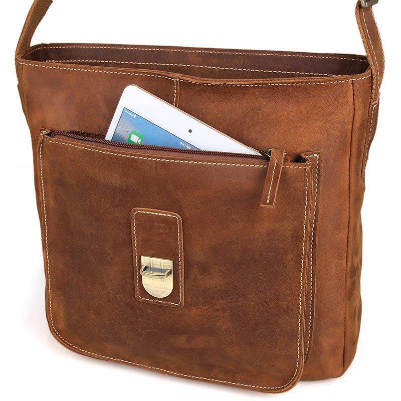Δερμάτινη Τσάντα Χιαστί Messenger Vintage